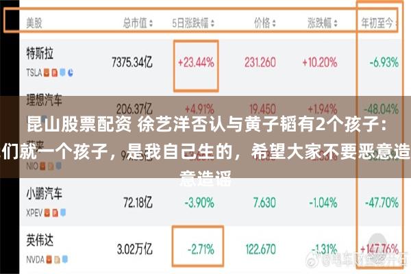 昆山股票配资 徐艺洋否认与黄子韬有2个孩子：我们就一个孩子，是我自己生的，希望大家不要恶意造谣
